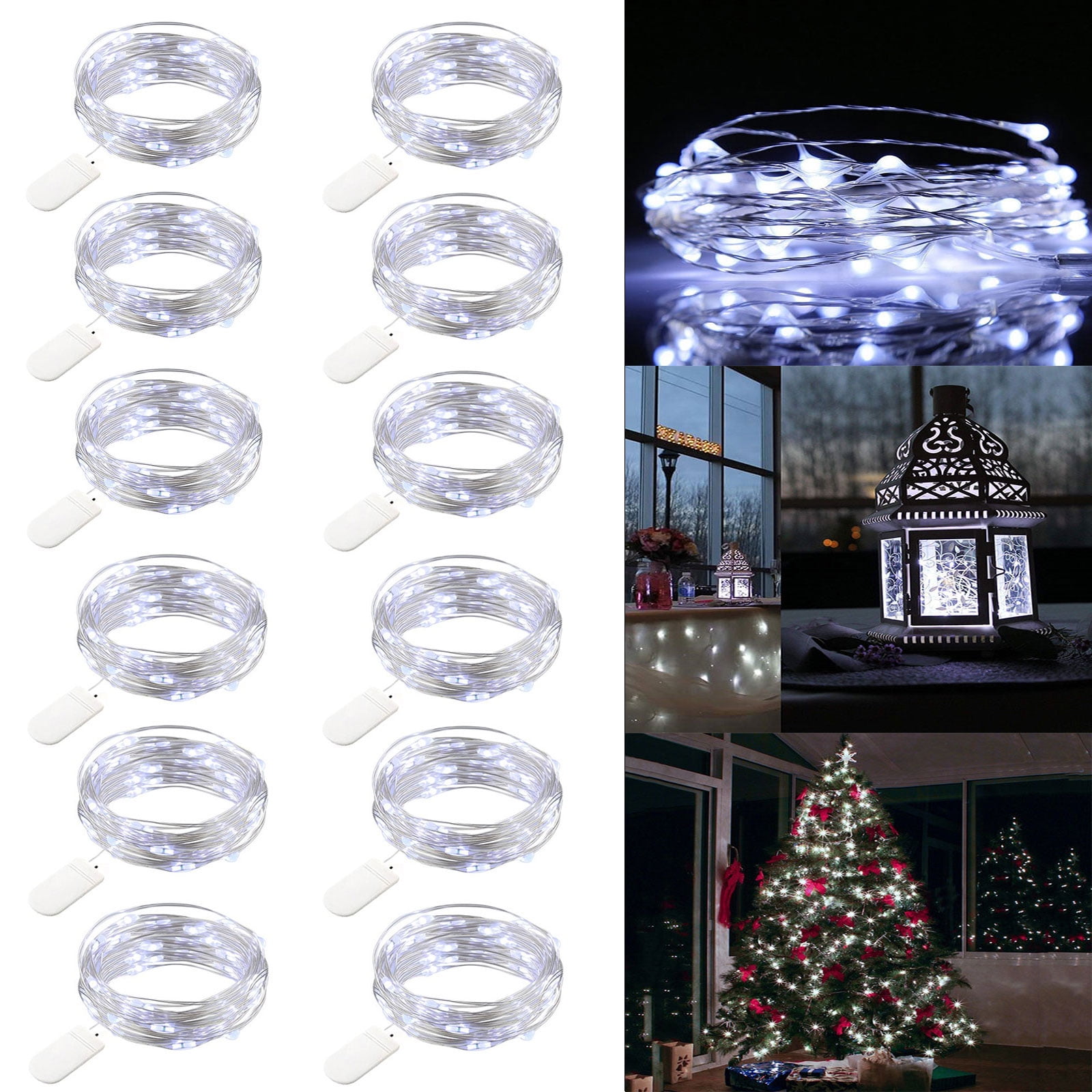 Fairy String Lights 6.5Ft 20 LED Copper Wire Battery Powered Starry Firefly Moon