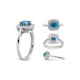 thumbnail image 3 of 9/10 Carat (Ctw) Blue Topaz Ring in 14K White Gold with Lab-Grown Diamonds 1/4 Carat (Ctw) for Women, 3 of 5
