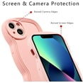 thumbnail image 4 of for iPhone 13 Case 6.1 Inch Curly Wave Frame Phone Case Cute Design Color Aesthetic Phone Case Soft TPU Shockproof Protective Bumper Case Cover for Girls, Pink, 4 of 14