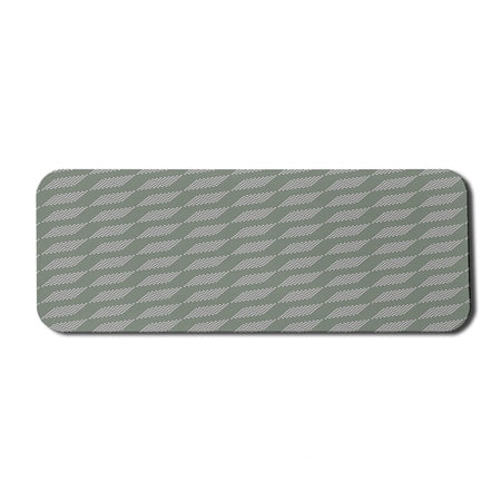 Abstract Computer Mouse Pad  Diagonally Arranged Circles Forming Diamond Shapes Symmetric Layout  Rectangle Non-Slip Rubber Mousepad Large  31  x 12  Gaming Size  Sage Green and White  by Ambesonne