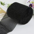 thumbnail image 2 of EeaseCA Sparkling Rhinestone Diamond Ribbon Mesh Roll for Wedding Cakes Birthday Party Decor Baby Shower Events and Arts and Crafts Projects 1 Yard x 4.7" (Black), 2 of 5
