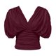 thumbnail image 5 of Tops Casuales Cuello en V Encaje Arriba Manga Corta Suéter Camisa Elegante Blusa de Verano, 5 of 7