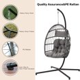 thumbnail image 4 of ARCTICSCORPION Adult Metal Egg Hanging Chair with Stand, Gray, 4 of 9