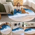 thumbnail image 6 of Area Rug 48in, Watercolor Beach Sea Wave Floor Carpet Living Room Rug, Modern Seaside Ombre Scene Non-Slip Welcome Mat Indoor Rugs for Bedroom Dining Room, 6 of 9
