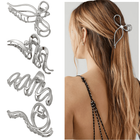4 Pcs Metal Hair Clips for Women - Large Hair Clips Hair Claws Clips for Women and Girls Thick Hair Accessories