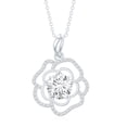 thumbnail image 2 of Rosec Jewels Lab Diamond Flower Pendant Necklace - 8 mm Round - 2 Ct - Statement Necklace (EF-VS Grade), 18K White Gold, 2 of 6