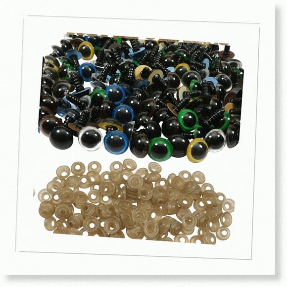 140pcs 14mm Vibrant Plastic Safety Eyes with Washers for Crafting Stuffed Animals, Amigurumis, Crochet Bears, and Dolls