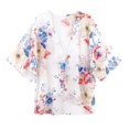 thumbnail image 4 of Bikini Mujer Traje de Baño Kimono Tipo Cárdigan de Gasa Con Estampado Floral Bohemio Para Mujer, Estilo Playero, Ligero, Para Verano, 4 of 6
