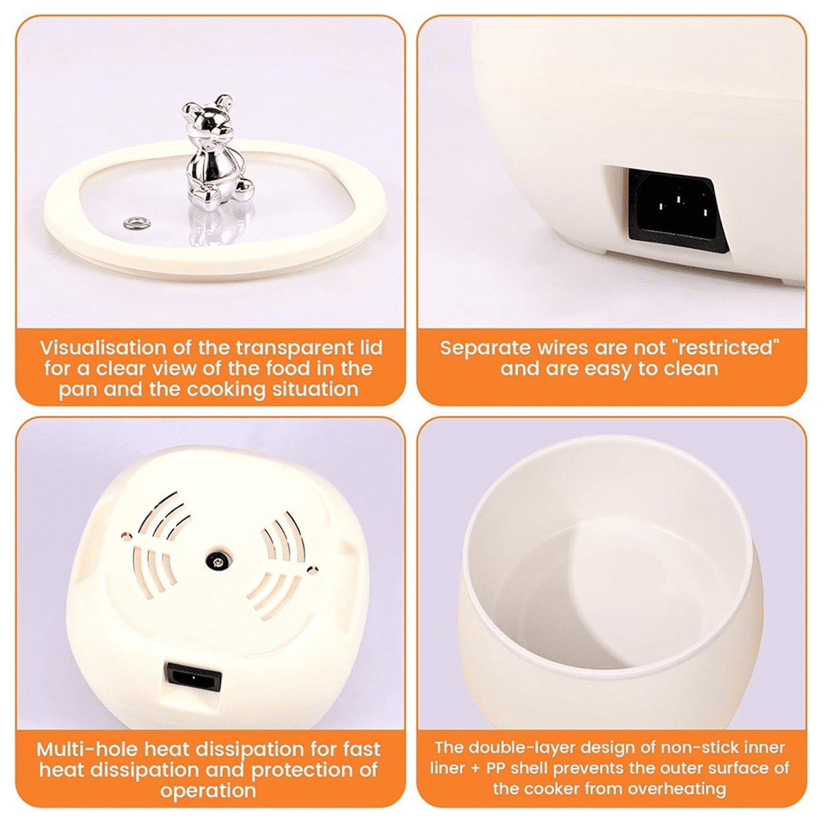 Multifunctional Small Rice Cooker Dormitory Single Steaming and Soup Making Smart Mini Rice Cooker US Plug