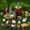 thumbnail image 5 of topjuju 34 Pcs Mini Resin Farm Animal Figurines, Outdoor Fairy Garden Accessories Set, Cute Realistic Micro Landscape Decor for Terrarium & Garden, 5 of 5