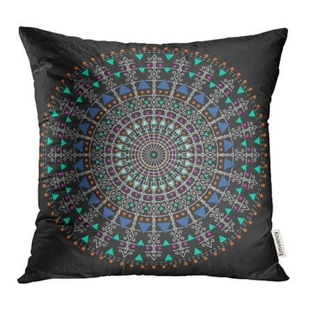 

USART Hipster Colored Circle Bright Philosophical Symbol Circular That are Religious Pillowcase Cushion Cases 18x18 inch