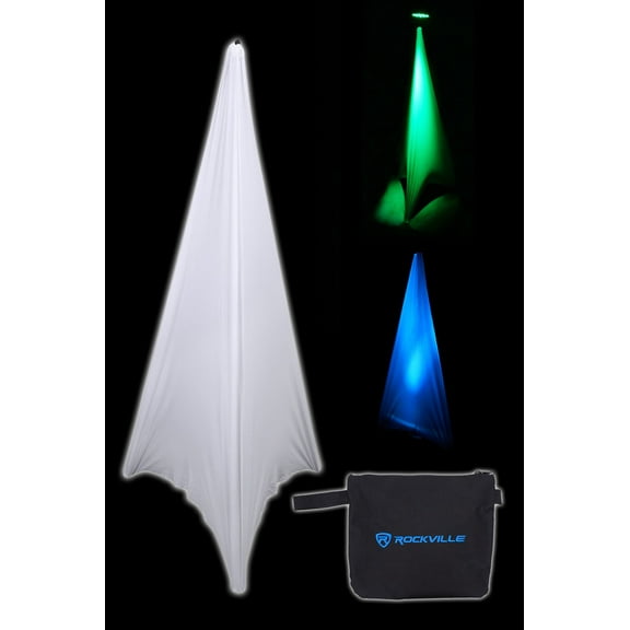 Rockville RSC7W White Scrim Cloth To Cover Speaker Stand For Church Stage Design