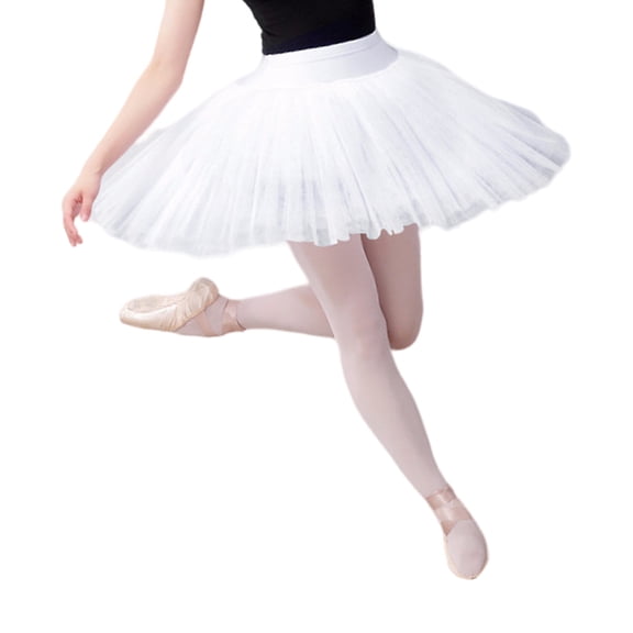 Women 7 Layered Tulle Pleated Ruffle Skirt with Panty Ballet Dance Platter Tutus Skirts for Festival Stage Performances