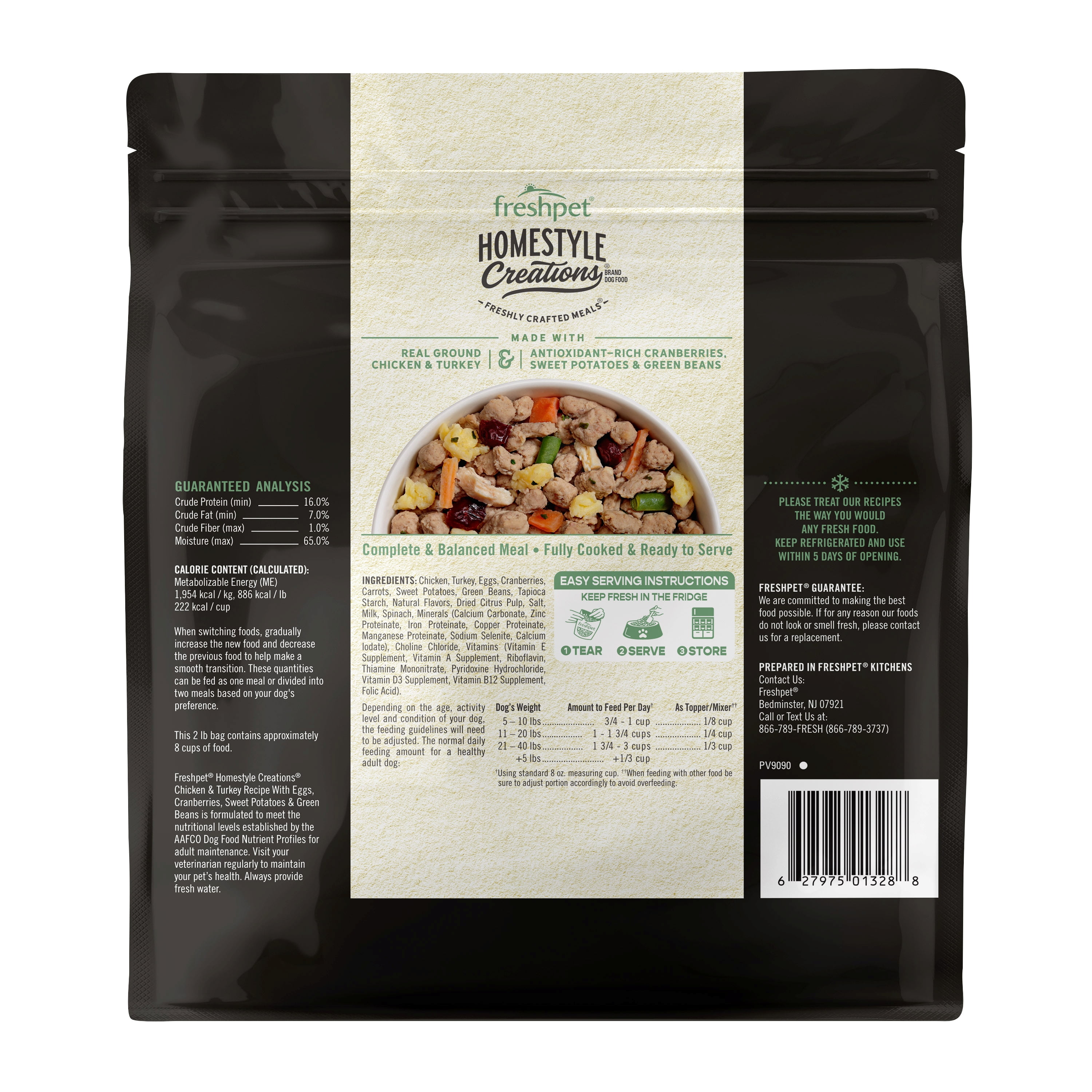 Freshpet Homestyle Creations Chicken & Turkey Recipe for Dogs, 2 lb