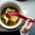 thumbnail image 2 of Hydrating Red And Double Color Handle Soup Spoon,Made Of a Type Of Plastic Material Ceramic Like Imitation Porcelain Tableware Spoon., 2 of 4