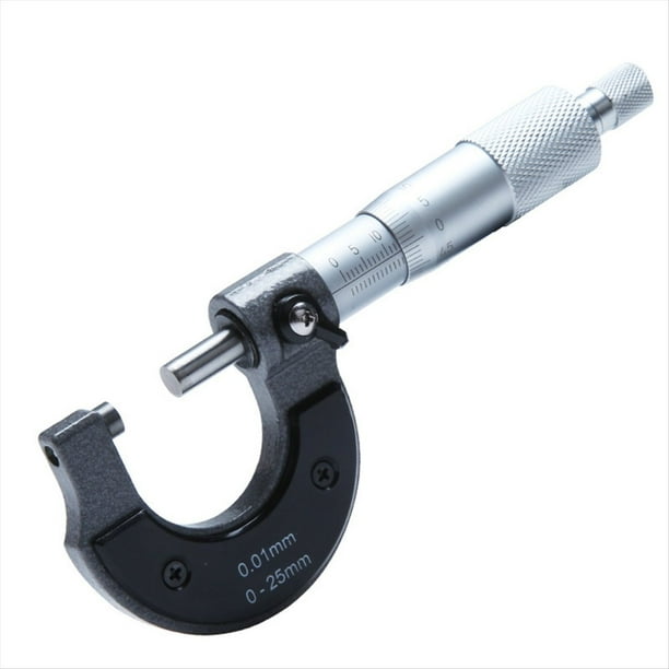 Micrómetro de Calibre Preciso de 0 A 25 mm, 0,01 mm, Calibre Métrico Exterior, Herramienta de Medición Micrométrica, Micrómetro Mecánico