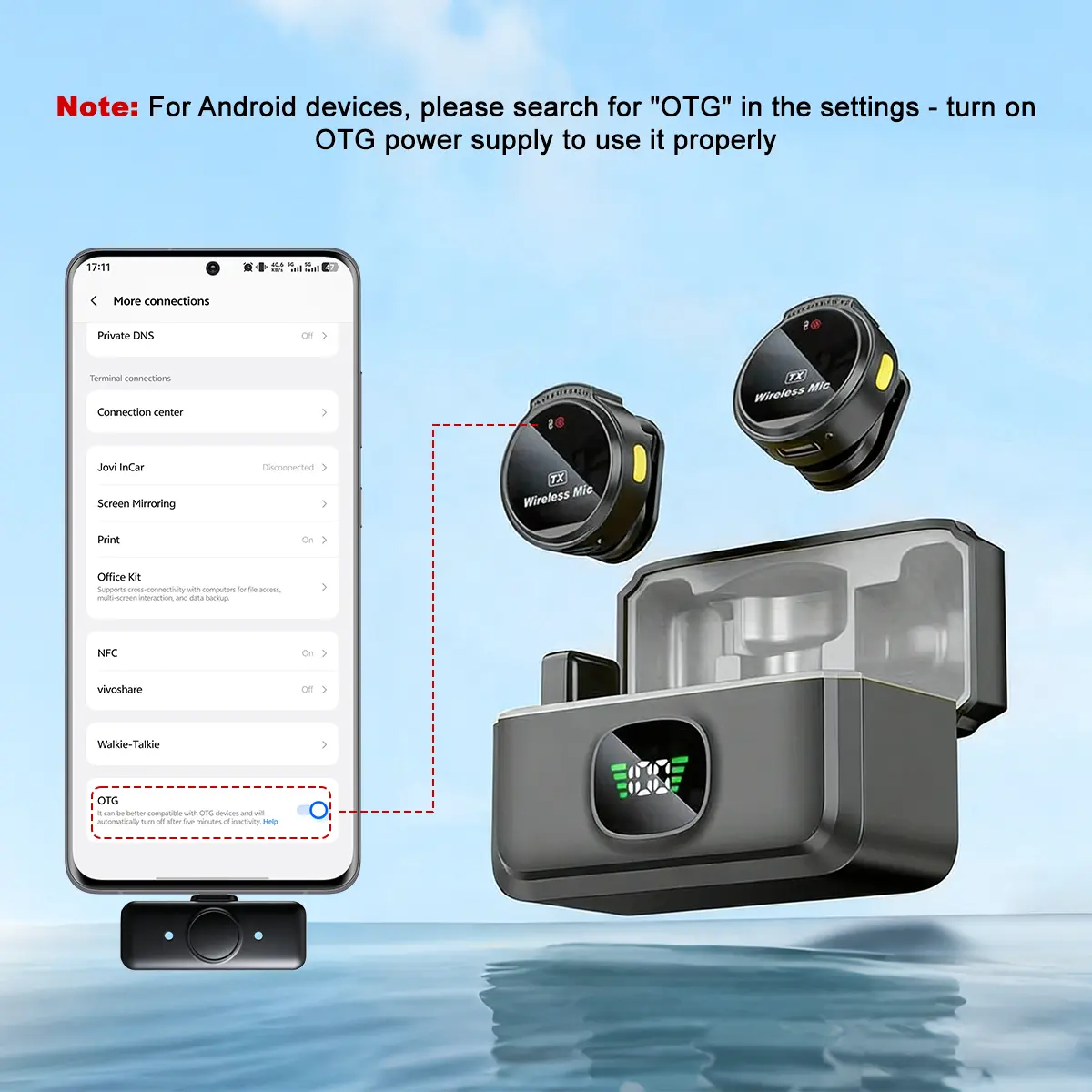 Wireless Lavalier Microphone for iPhone iPad Android With Charging Case Audio Smartphone Audio Smartphone Portable Clip Lapel Receiver Equipment Device Recording Usb Wearable wireless microphone stre