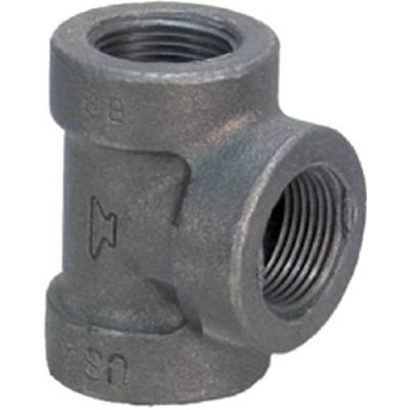 Anvil International 8700120655 1.5 in. Malleable Iron Pipe Fitting, Black Tee