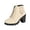 #1 Beige, variant on Women's Ankle Boots Round Toe Side Zip Slip On Mid High Heel Comfortable Dress Booties for Women Size 5.5-10.5 Fashion Dress Shoes Fall Winter Footwear Casual Walking Daily