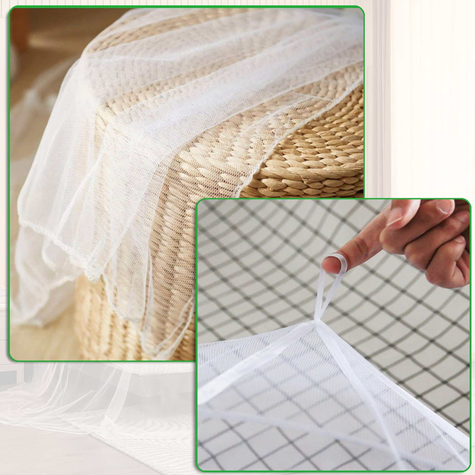 TSV Large Mosquito Net, Full Size Bed Canopy, Princess Round Sheer Hanging Netting, White