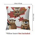 thumbnail image 2 of Throw Pillow Cover Canadian Beaver Holding Canada Flag Cartoon Pancake Maple Syrup Inches Pillowcase Home Decorative Square Pillow Case Cushion Cover, 2 of 7