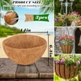 thumbnail image 2 of 3Pcs Coconut Liners for Planters, Round Hanging Basket Liners 100% Natural Coco Coir Basket Coco Replacement Liners for Hanging Basket Planters Flowers Vegetables, 2 of 7