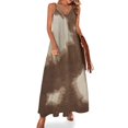 thumbnail image 1 of Vestido sin mangas de piel de vaca marrón sintética Vestido de mujer Vestidos de verano de mujer de moda 2024 ropa para mujer, 1 of 7