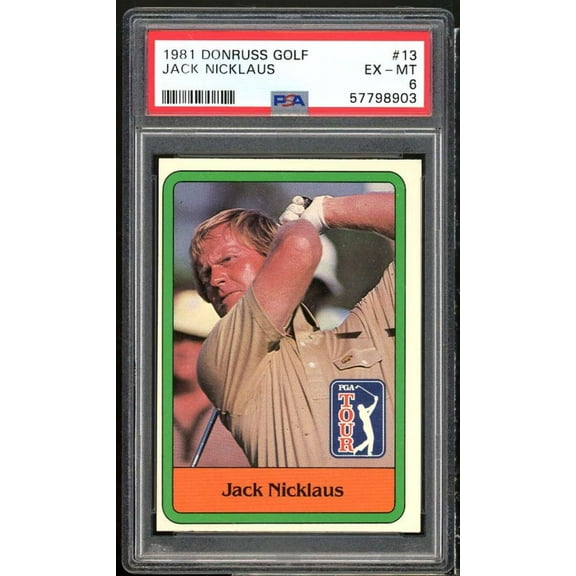 Jack Nicklaus Rookie Card 1981 Donruss Golf #13 PSA 6