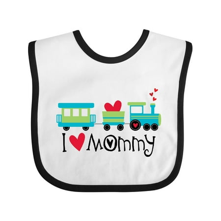 

Inktastic I Love Mommy Boys Train Gift Baby Boy Bib