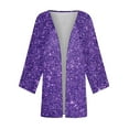thumbnail image 5 of Frostluinai Womens Cardigans Sparkly Open Front Kimono Cardigans Long Sleeve Glittle Print Cover Up Casual Loose Party Jackets, 5 of 5