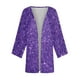 thumbnail image 5 of Cárdigan para mujer, verano otoño, brillante y brillante, estampado, manga larga, suelto, blusa informal, abrigo para mujer, 5 of 5