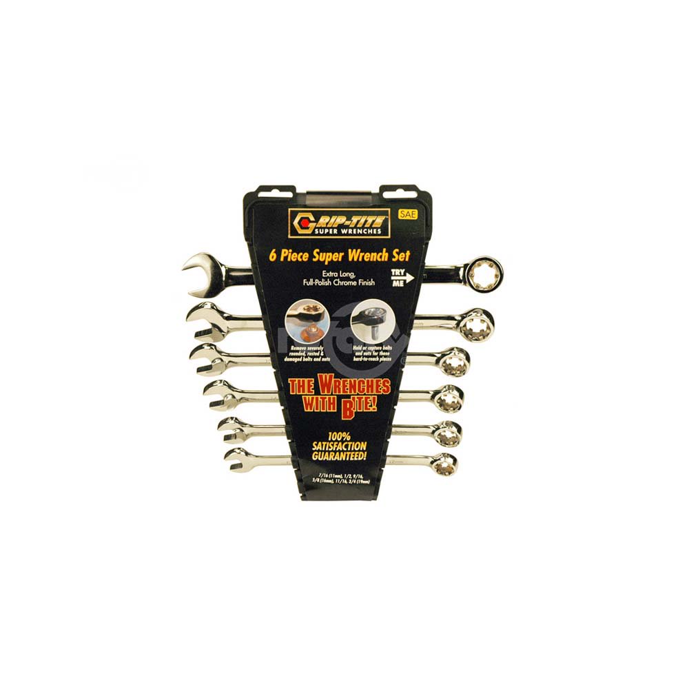 GripTite Super Wrench Set with Vtray & 6 Combination Wrenches. 6 Pc