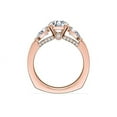 thumbnail image 2 of 0.80 Carat Excellent Round Cut Real Diamond New Design Three Stone Ring for Wedding and Engagement Solid 14K Rose Gold Size 11, 2 of 8