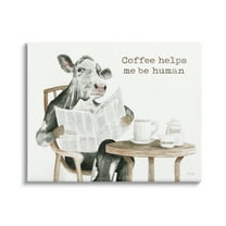 Stupell Industries Funny Morning Coffee Phrase Animals & Insects Painting Gallery Wrapped Canvas Print Wall Art, 30 x 24