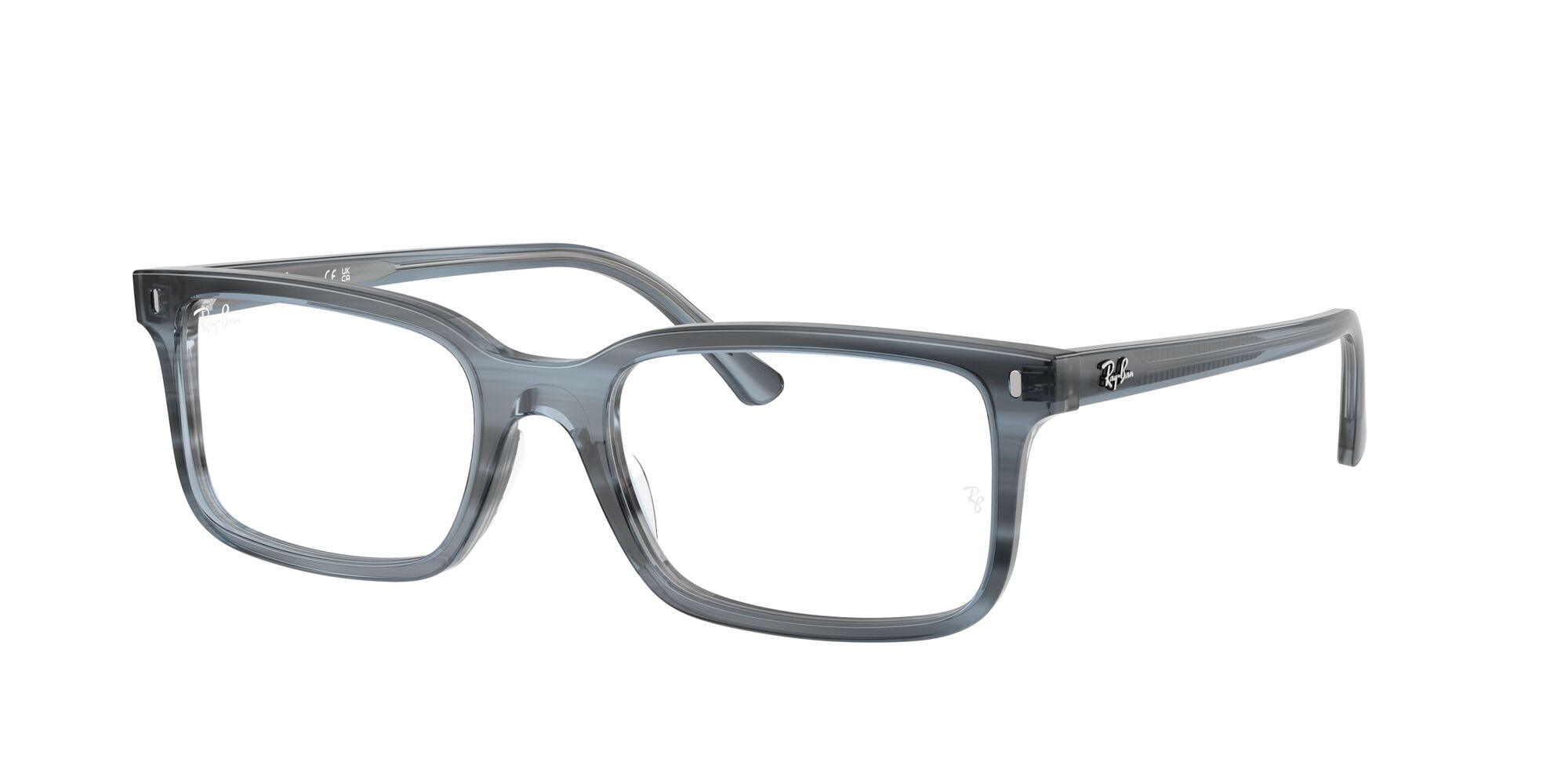 Ray-Ban RB5445 Optics Glasses, Prescription Eyeglasses with Case, Demo Lens/Striped Blue, Size 54