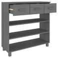 thumbnail image 5 of vidaXL Table Console HAMAR Gris Foncé 90x35x90 cm Bois Massif Pin, 5 of 5