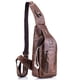 thumbnail image 1 of Pecho Pack Bolso bandolera de cuero genuino para hombre, bandolera informal en el pecho, senderismo, BULLCAPTAIN Pecho Pack, 1 of 7