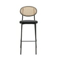 thumbnail image 3 of LeisureMod Euston Modern Wicker Bar Stool with Black Powder Coated Steel Frame and Footrest (Black), 3 of 13