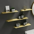 thumbnail image 2 of Brushed Gold Black White Bathroom Storage Rack 30-50cm Modern Bathroom Shelves Kitchen Wall Shelf Home Accessories (White 50cm), 2 of 7