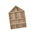 thumbnail image 3 of Estantería de exhibición con forma de caja de sombra, 10 rejillas, ligera, independiente y flotante. color madera, 3 of 9