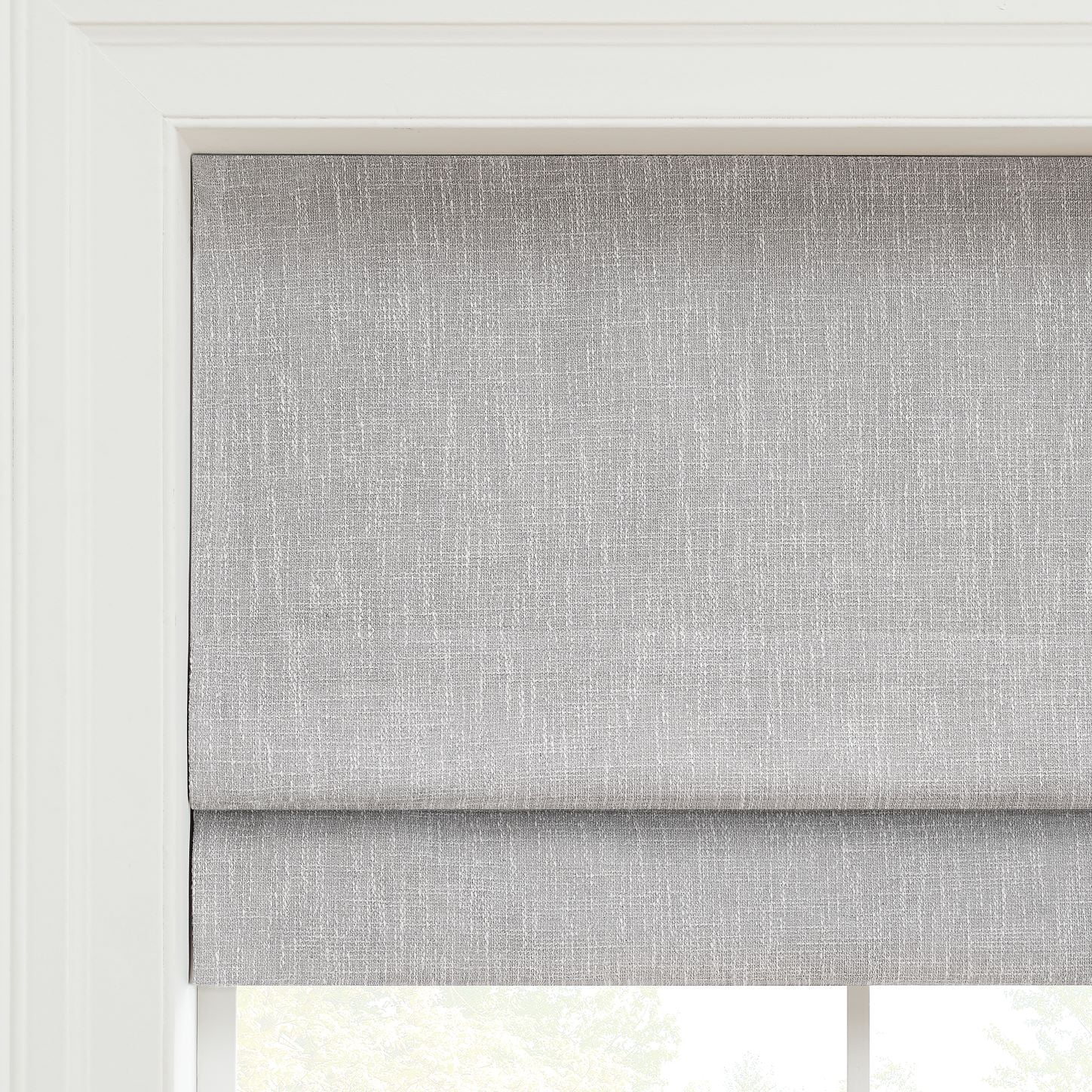 Eclipse Drew Textured Solid, 100% Total Blackout, Cordless Roman Shade, Smoke, 39 x 64