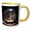 Yellow/White, variant on 3drose, Photo of a Snow Globe with a Family Choosing at Snowy Christmas Trees., 11oz Two-tone Yellow Mug