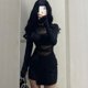 thumbnail image 1 of Vestido Sexy de hueso de pescado negro para niños, falda de cadera envuelta con fragancia pequeña Y2K, ropa de mujer para principios de primavera, otoño e invierno, nuevo, 2023, 1 of 3