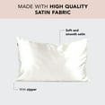 thumbnail image 3 of Kitsch 100% Satin Pillowcase, Silk Pillowcase Cover for Adult, King 36"x19" (Ivory), 3 of 13