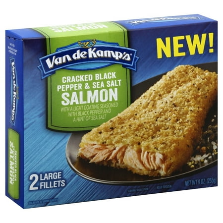 Van de Kamps Cracked Black Pepper & Sea Salt Salmon - 2 CT9.0 (Best Frozen Battered Fish Fillets)