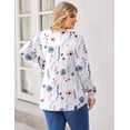 thumbnail image 5 of Zeagoo Womens Plus Size Tops Puff Long Sleeve T-Shirts Pleated V Neck Tunics Fall Dressy Casual Loose Blouse, 5 of 5