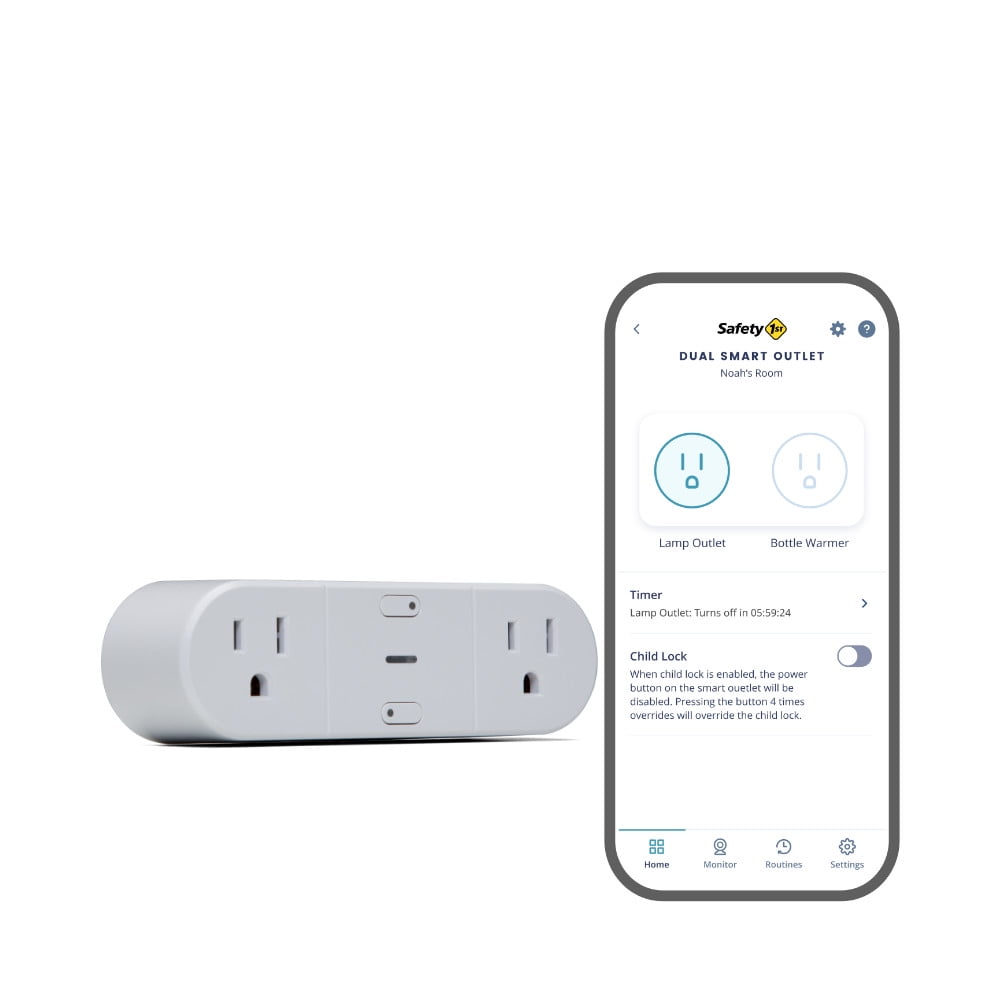 Safety 1st Dual Smart Outlet, White, Toddler
