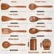 thumbnail image 2 of 9 Cucharas de Madera Natural para Cocinar, Utensilios de Madera para Cocinar con Soporte para Utensilios, Juego de Utensilios de Cocina de Madera de Teca, 2 of 5
