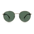 thumbnail image 3 of Mens Luxury Classic Round Metal Rim Hustler Fashion Sunglasses Gold Tortoise - Green, 3 of 8