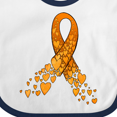 thumbnail image 4 of Inktastic Leukemia Awareness with Orange Ribbon Made of Hearts Boys or Girls Baby Bib, 4 of 4
